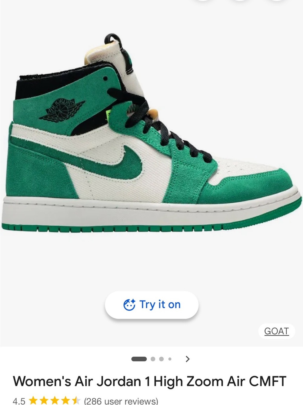 Jordan Air Jordan 1 High Zoom Air CMFT Green White Black